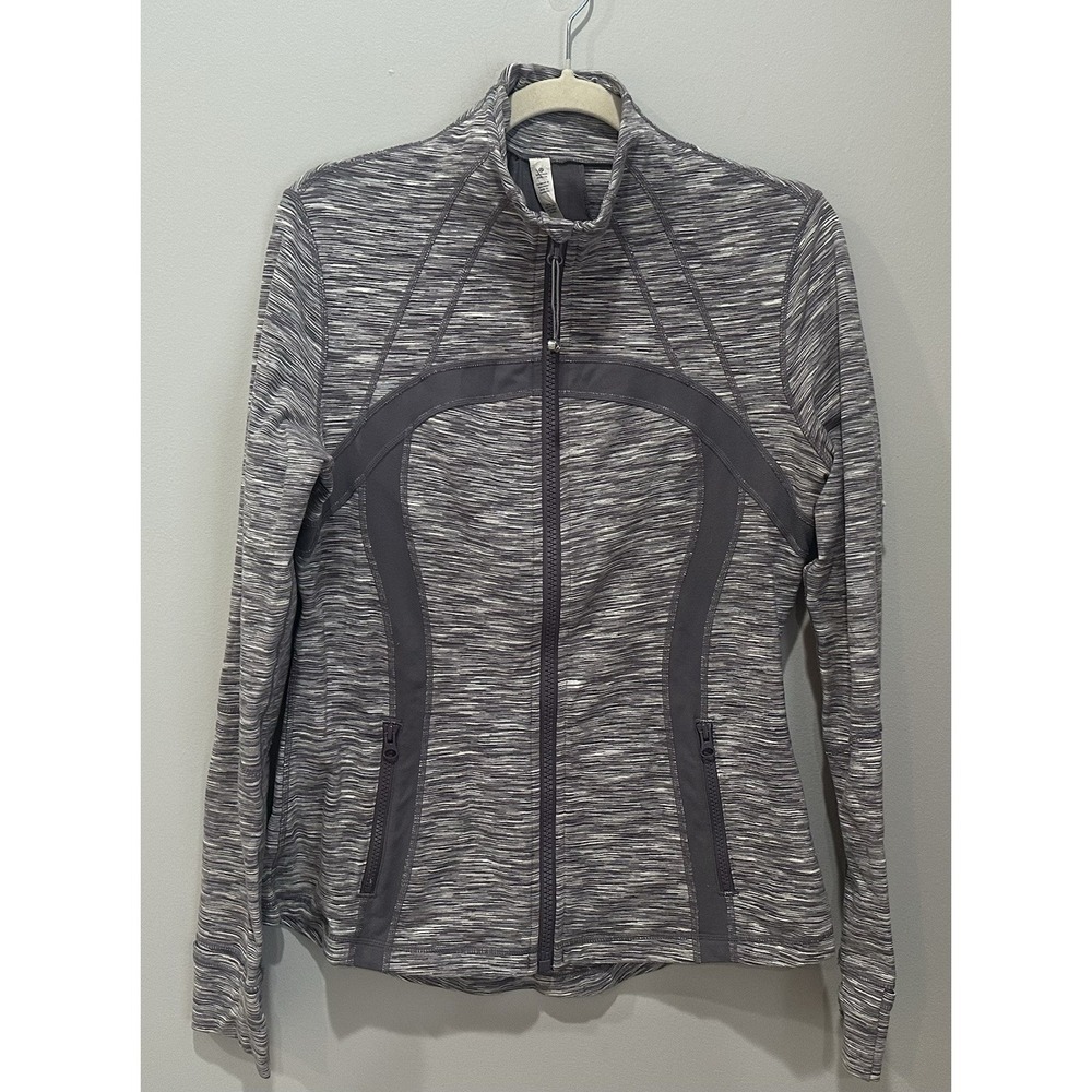 Lululemon Define Jacket Heathered gray Luon Full Zip Yoga Gym Running Size 12